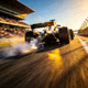 F1赛车在赛道上高速飞驰的动感画面